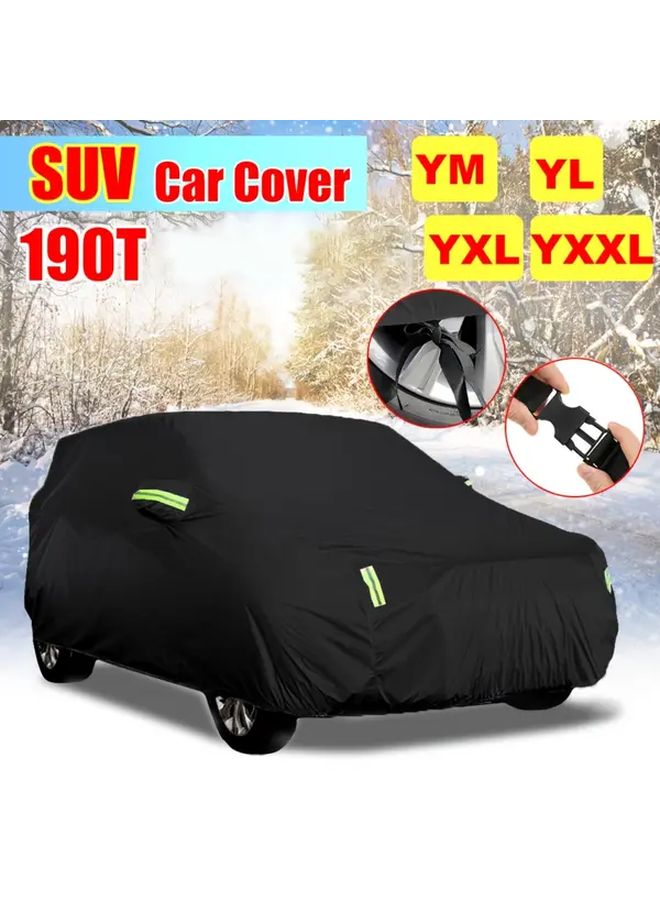 Universal SUV M Size Car Cover Outdoor All Seasons Sun UV Protection Black - Image 1